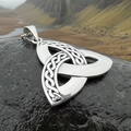 Vafara Celtic Triquetra Knot Necklace in Sterling Silver | Pendant | Wiccan Center