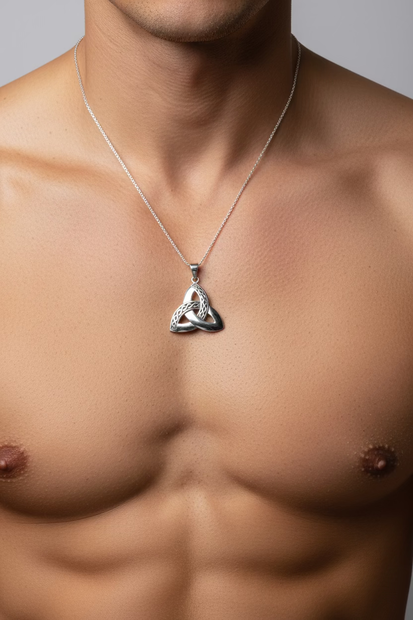 Vafara Celtic Triquetra Knot Necklace in Sterling Silver | Pendant | Wiccan Center