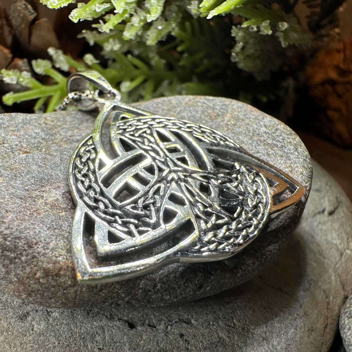 Celtic Peace Sign Necklace in Sterling Silver