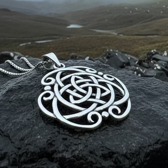 Celtic Storm Trinity Knot Necklace in Sterling Silver | Pendant | Wiccan Center