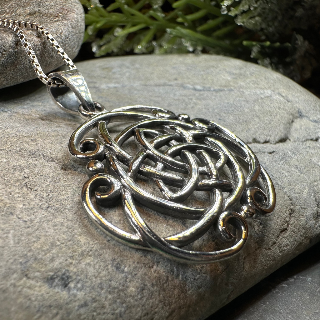 Celtic Storm Trinity Knot Necklace in Sterling Silver | Pendant | Wiccan Center