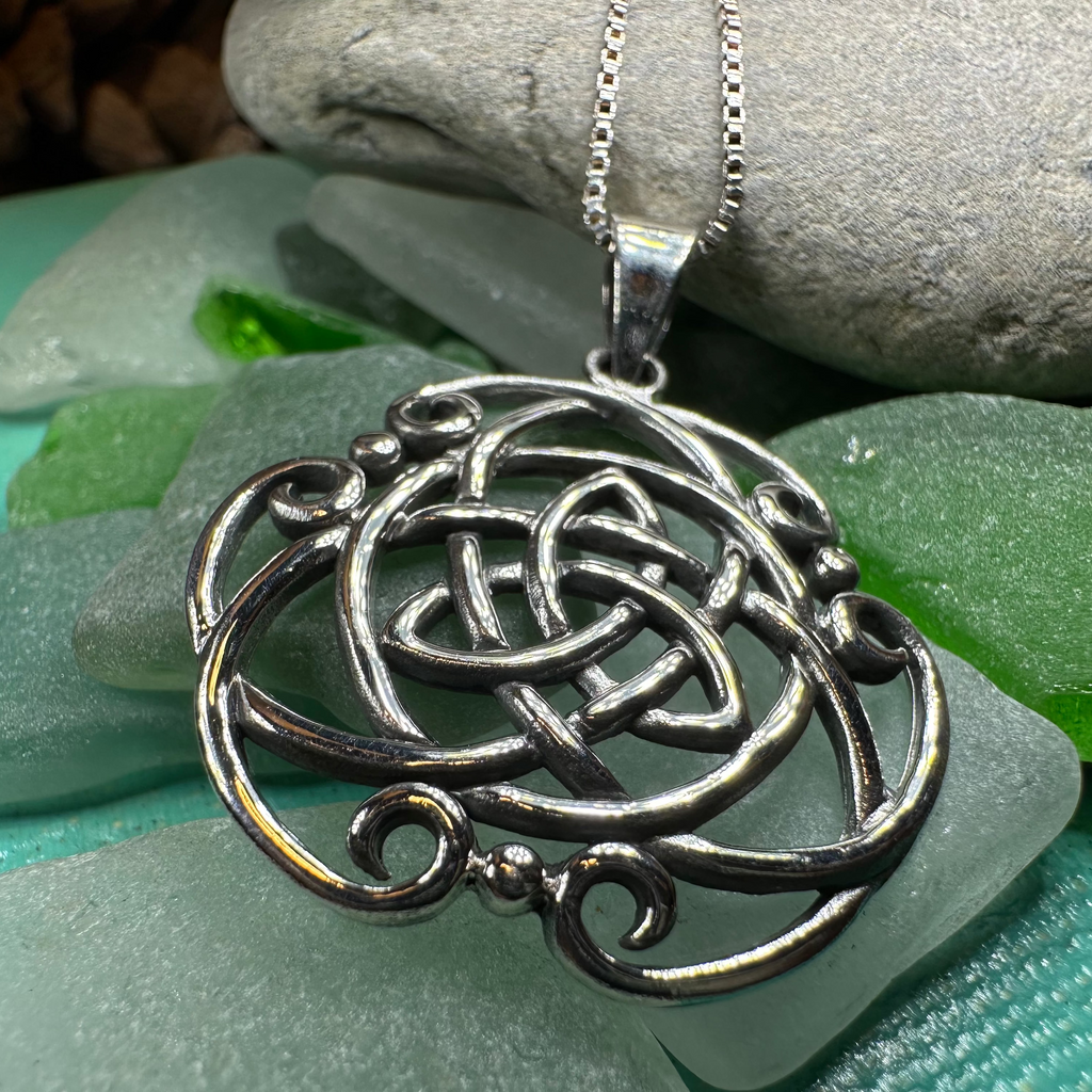 Celtic Storm Trinity Knot Necklace in Sterling Silver | Pendant | Wiccan Center
