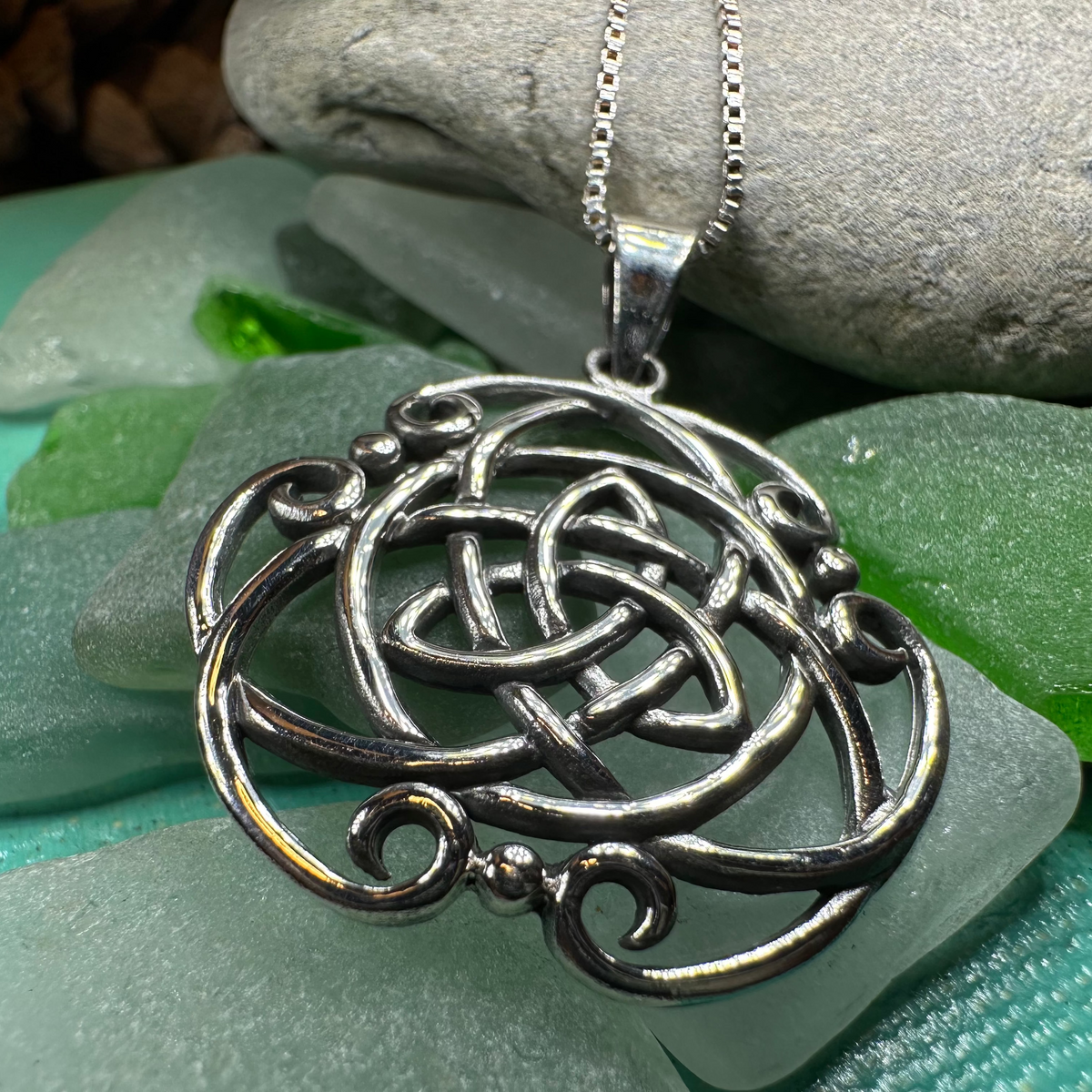 Celtic Storm Trinity Knot Necklace in Sterling Silver | Pendant | Wiccan Center