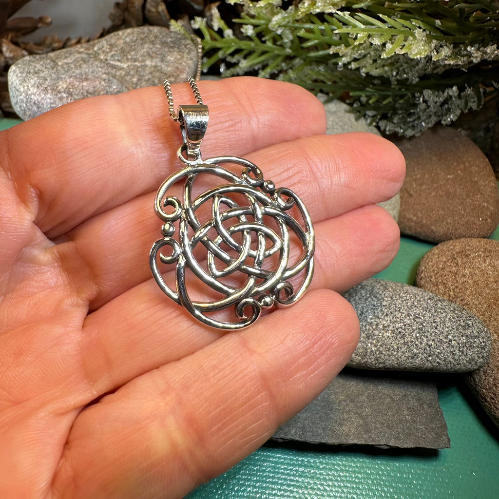 Celtic Storm Trinity Knot Necklace in Sterling Silver | Pendant | Wiccan Center