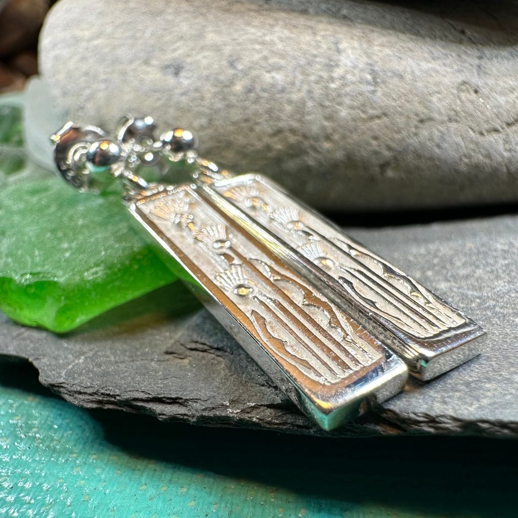 Ella Triple Scottish Thistle Earrings - Handmade in Scotland | Dangle Earrings | Wiccan Center