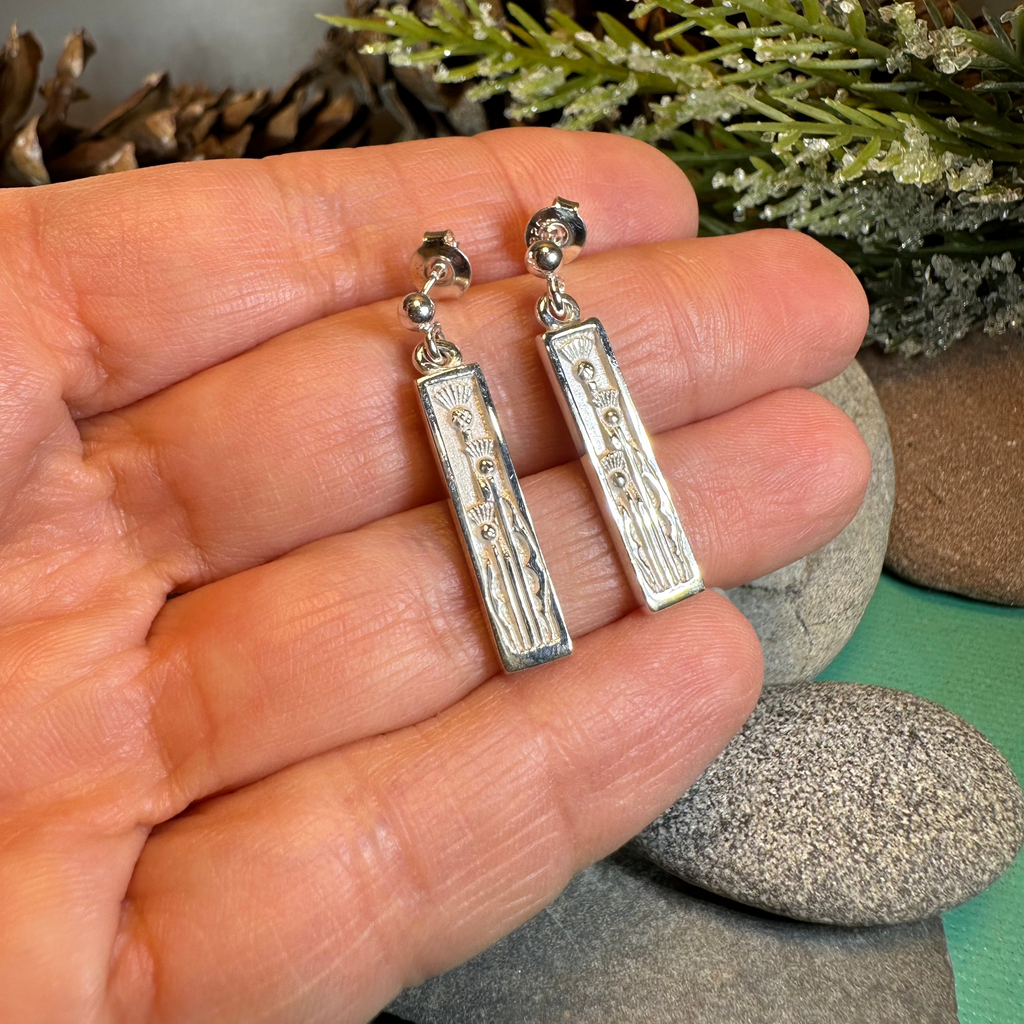 Ella Triple Scottish Thistle Earrings - Handmade in Scotland | Dangle Earrings | Wiccan Center
