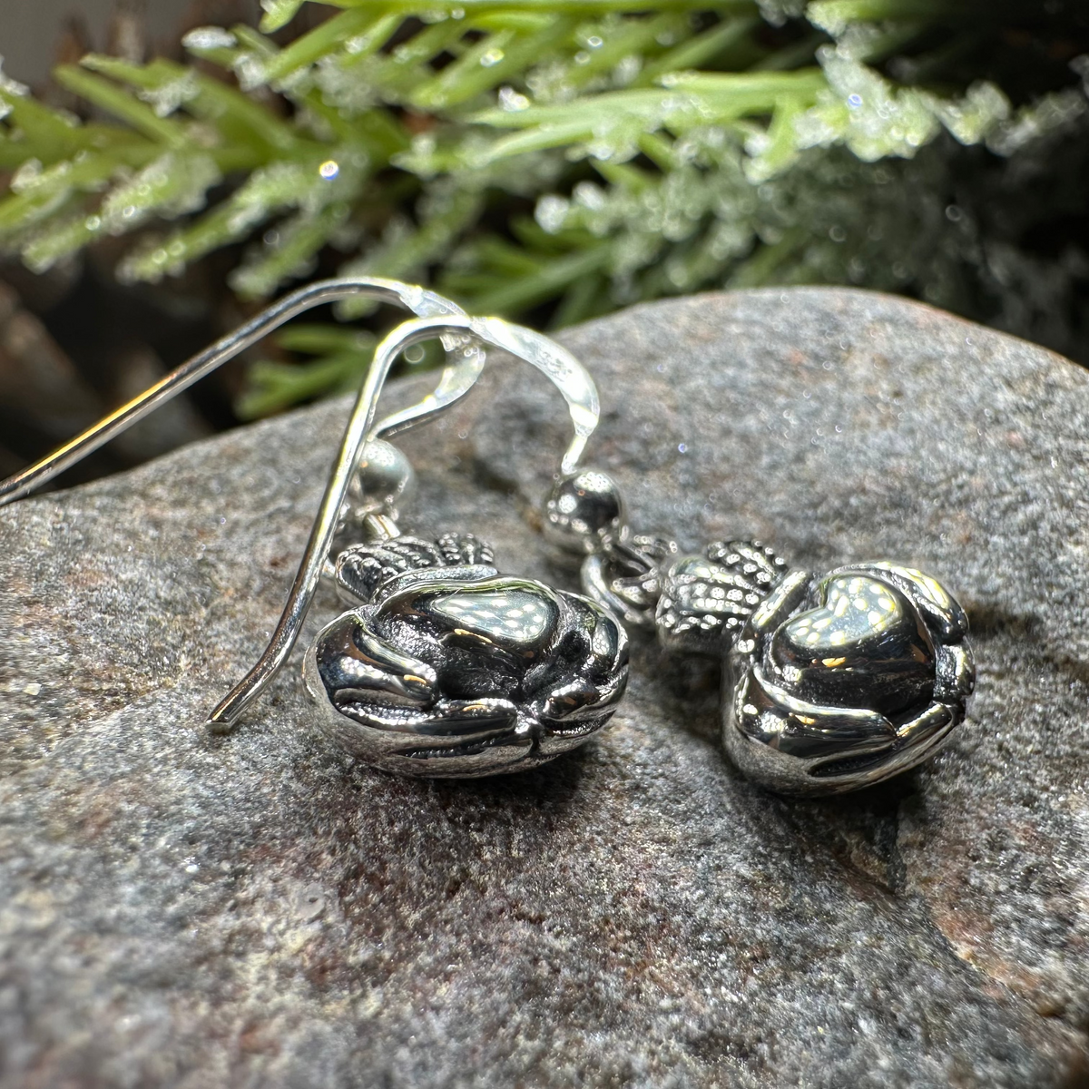 Idalia Irish Claddagh Earrings in Sterling Silver | Dangle Earrings | Wiccan Center