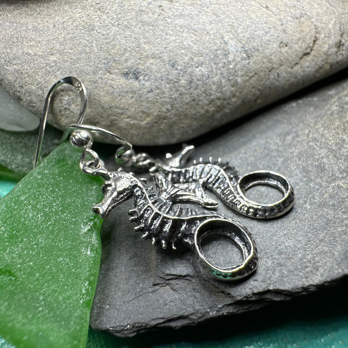 Seaforth Seahorse Earrings in Sterling Silver | Dangle Earrings | Wiccan Center