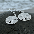 Seabrook Realistic Sand Dollar Earrings in Sterling Silver