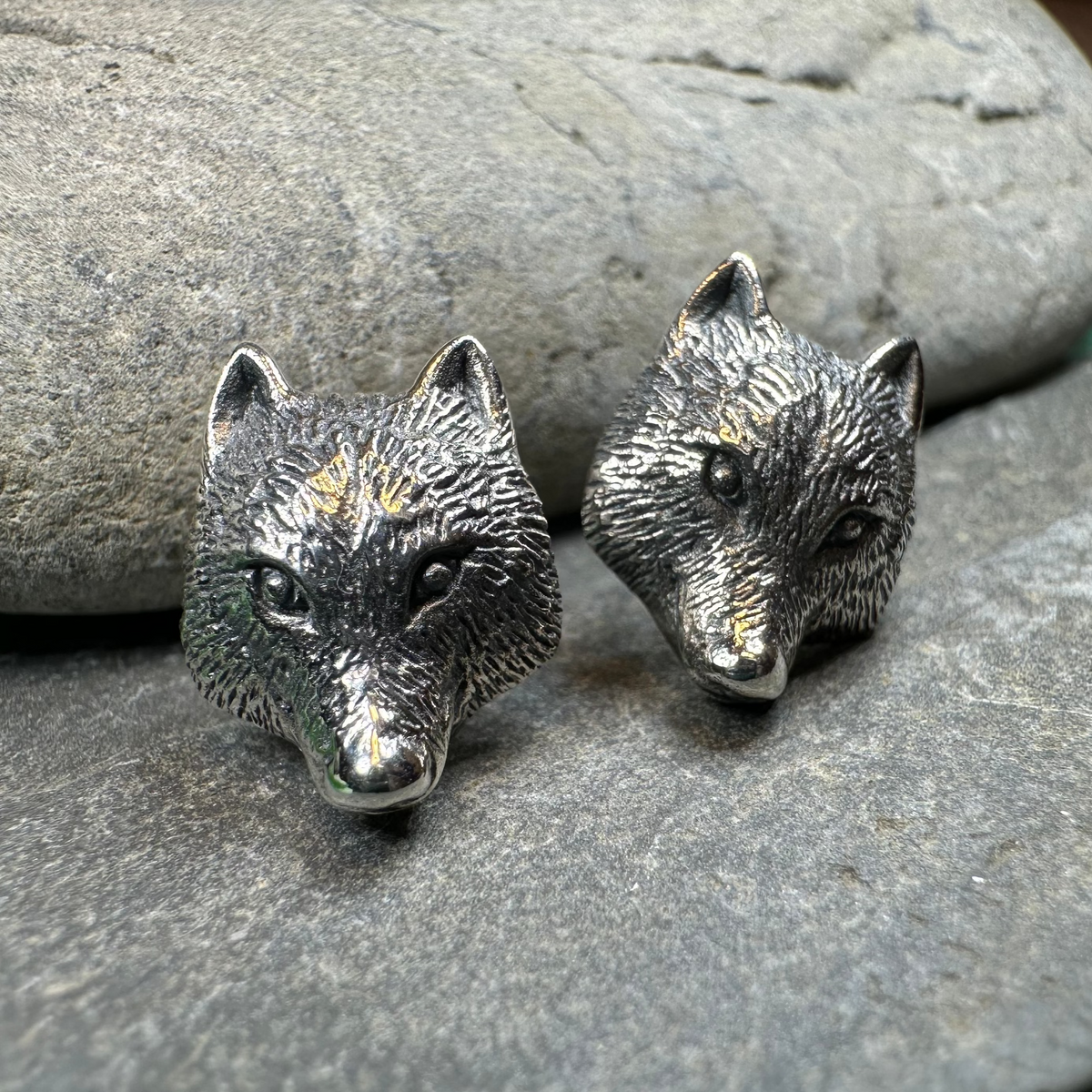 Forest Song Wolf Post Earrings in Sterling Silver | Post Earrings | Wiccan Center