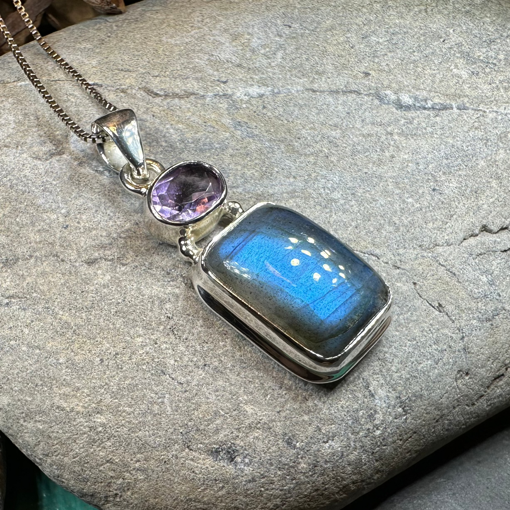 Briony Labradorite Necklace in Sterling Silver | Pendant | Wiccan Center