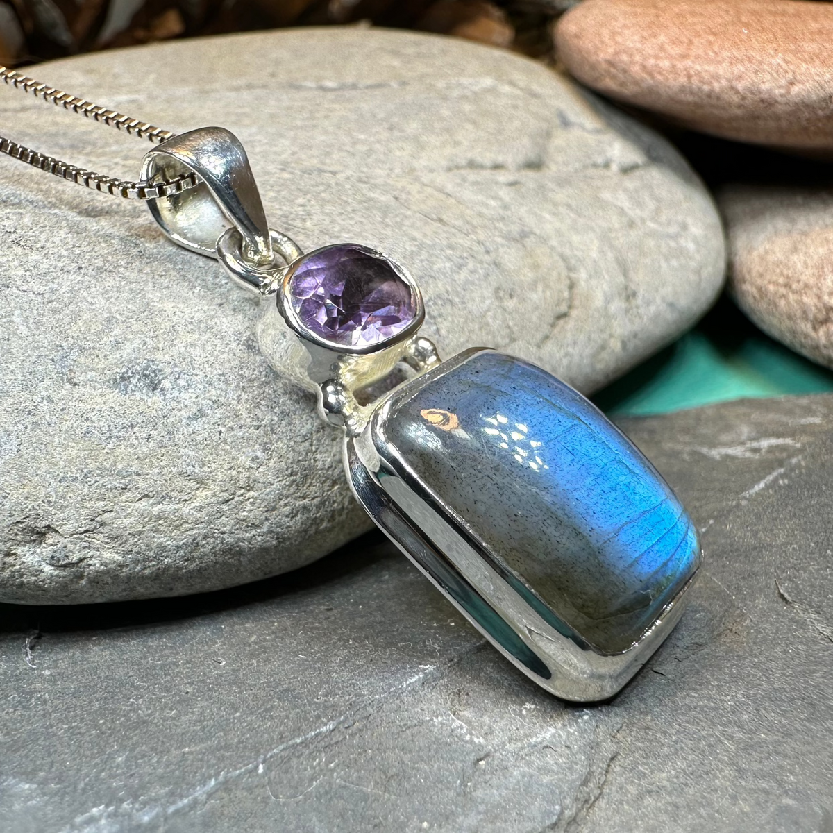 Briony Labradorite Necklace in Sterling Silver | Pendant | Wiccan Center
