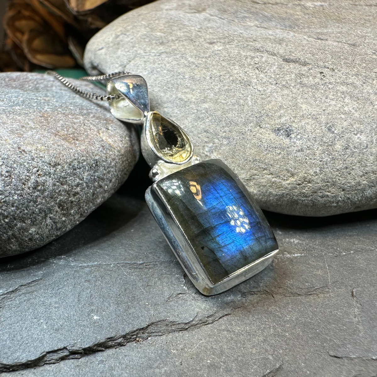 Briony Labradorite Necklace in Sterling Silver | Pendant | Wiccan Center