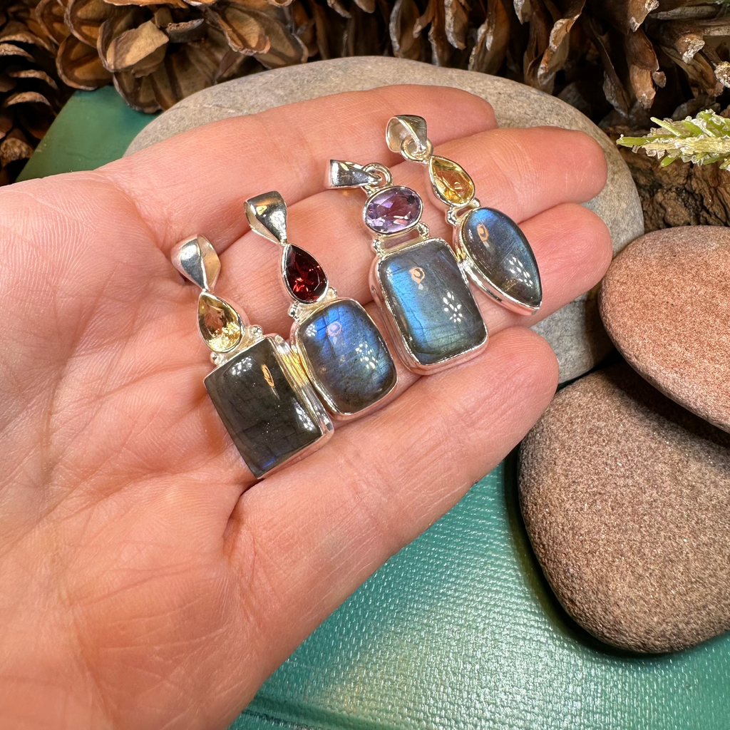 Briony Labradorite Necklace in Sterling Silver | Pendant | Wiccan Center