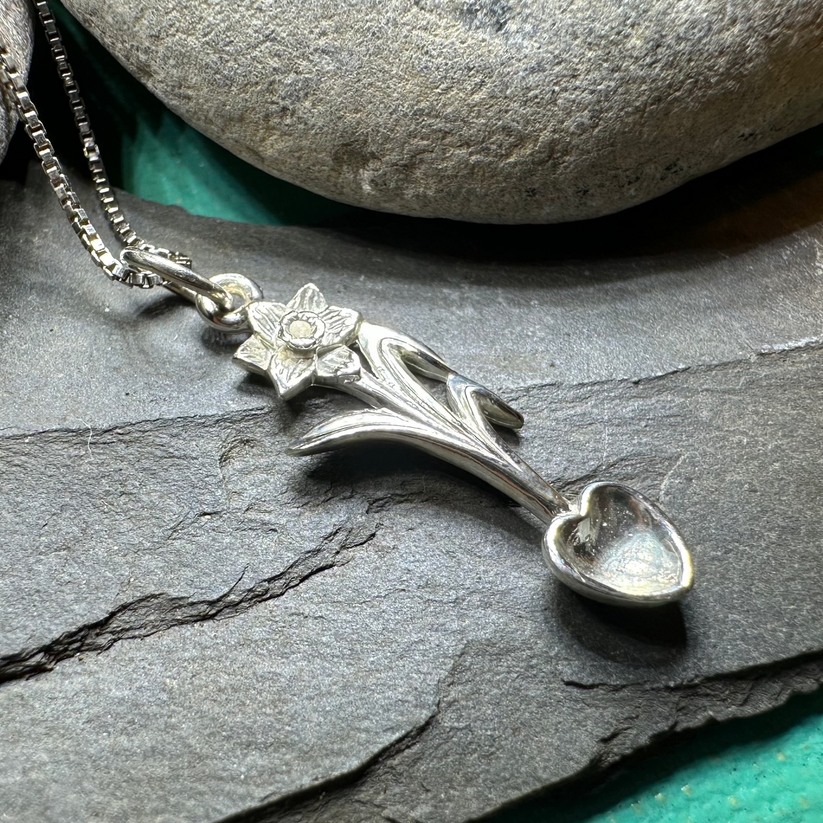 Welsh Daffodil Love Spoon Necklace | Pendant | Wiccan Center