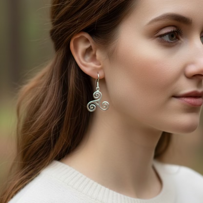 Malia Celtic Spiral Earrings | Dangle Earrings | Wiccan Center