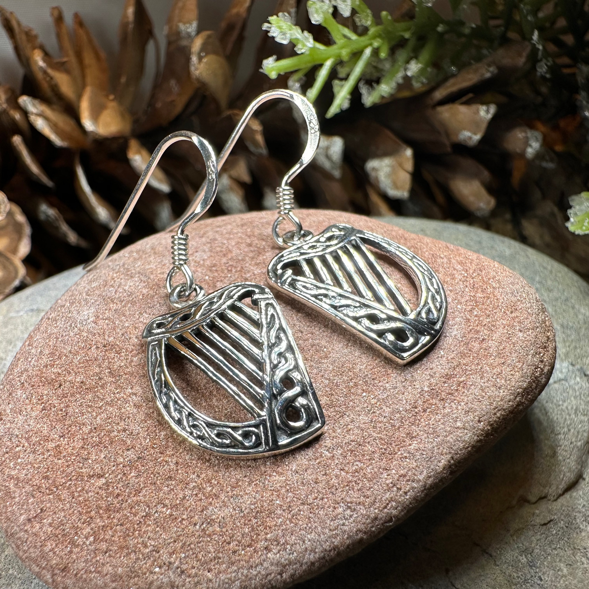 Liffey Harp Dangle Earrings | Dangle Earrings | Wiccan Center
