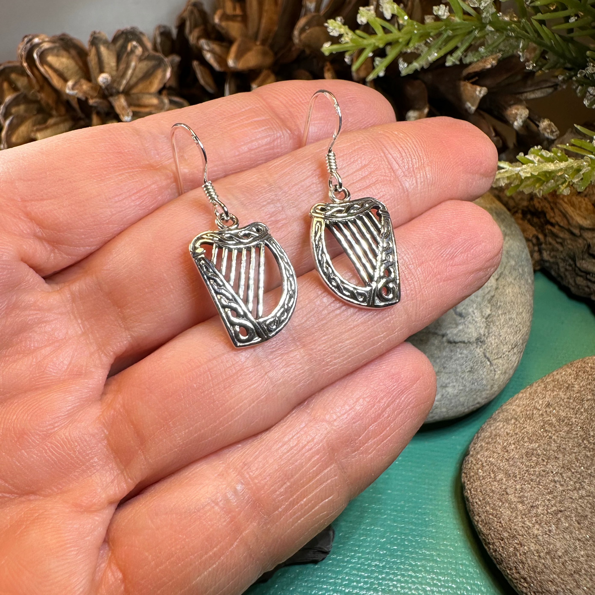 Liffey Harp Dangle Earrings | Dangle Earrings | Wiccan Center