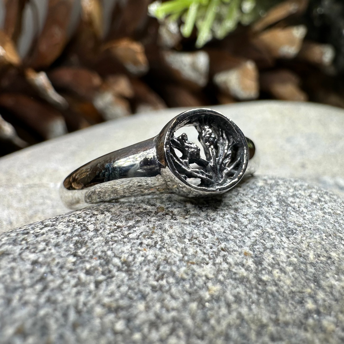 Nahla Petite Scottish Thistle Ring in Sterling Silver | Ring | Wiccan Center