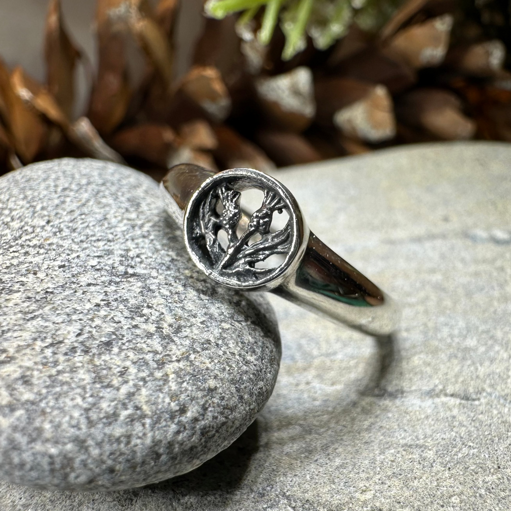 Nahla Petite Scottish Thistle Ring in Sterling Silver | Ring | Wiccan Center