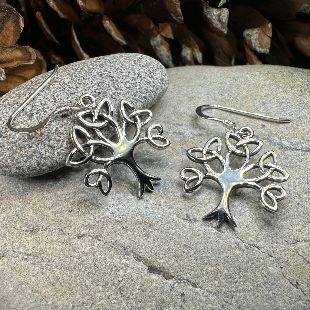 Ceridwen Celtic Tree of Life Earrings in Sterling Silver | Dangle Earrings | Wiccan Center