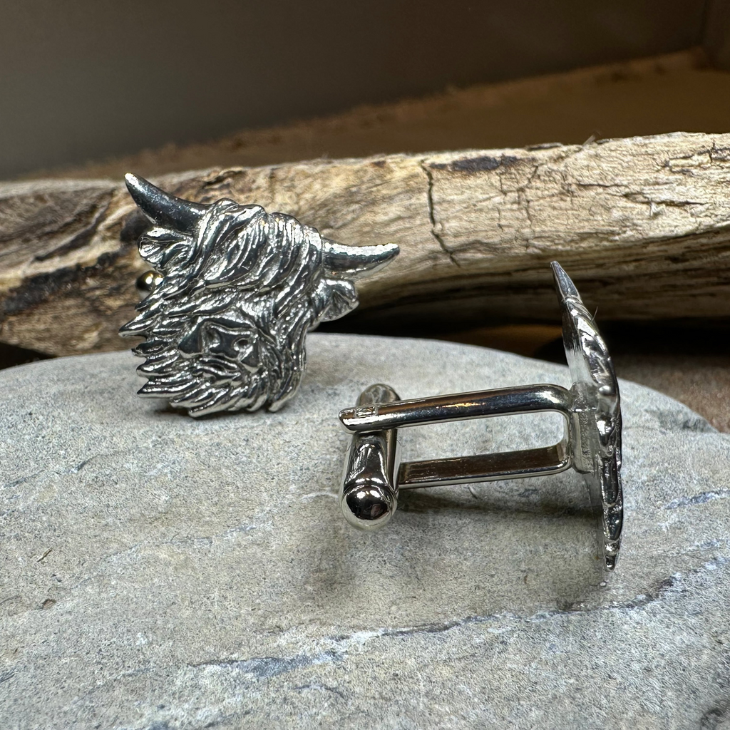 Scottish Highland Cow Cufflinks - Handmade in Scotland | Cuff Links | Wiccan Center