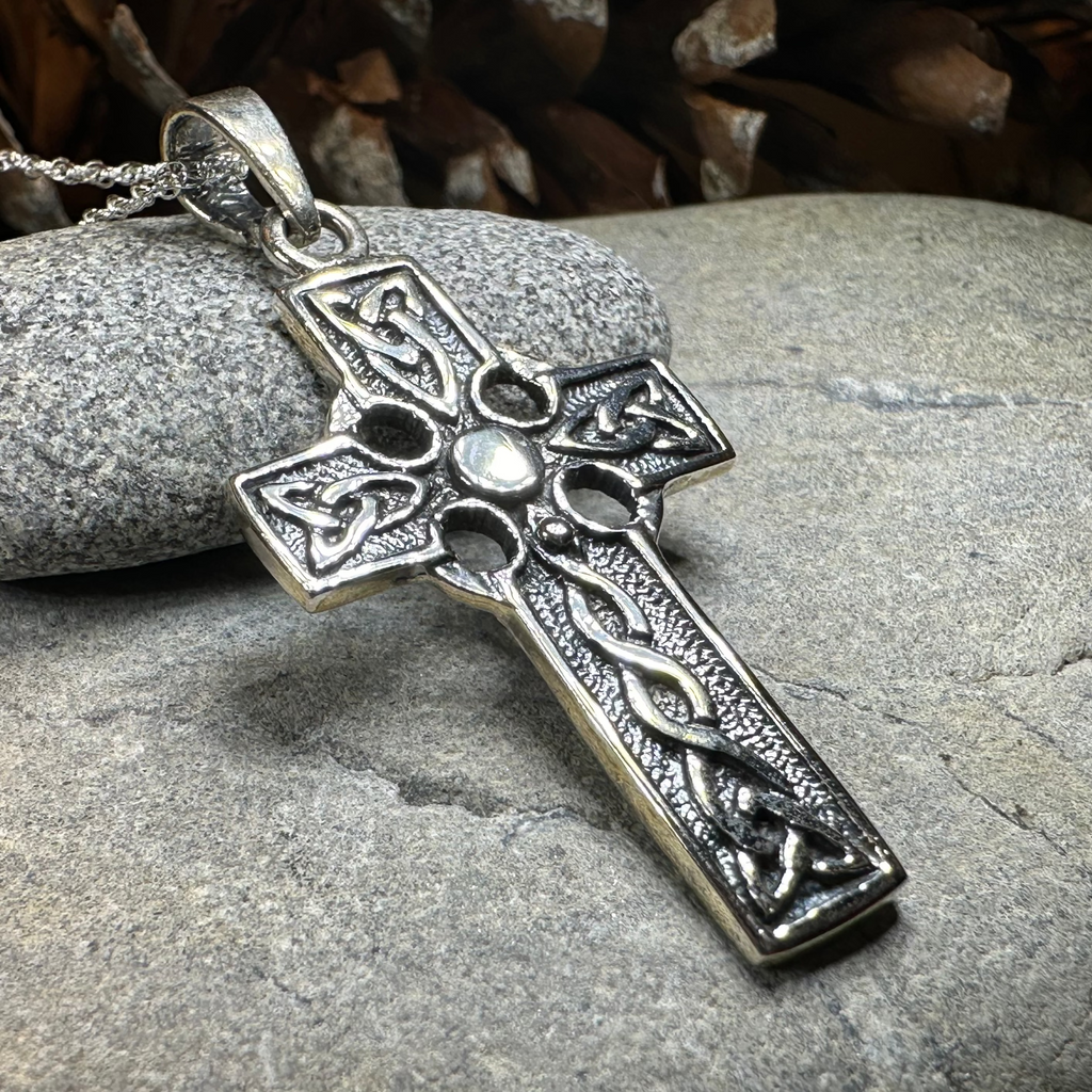 Liam Celtic Cross Necklace in Sterling Silver | Pendant | Wiccan Center