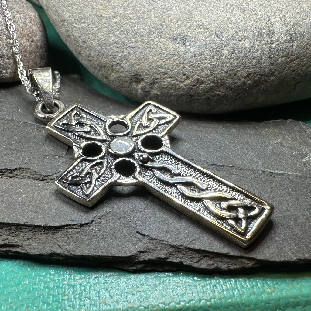 Liam Celtic Cross Necklace in Sterling Silver | Pendant | Wiccan Center