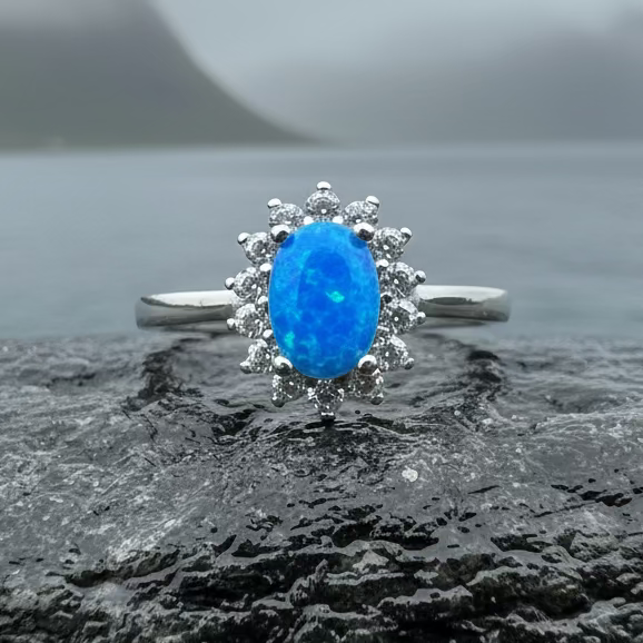 Leanni Opal Celtic Ring in Sterling Silver | Ring | Wiccan Center