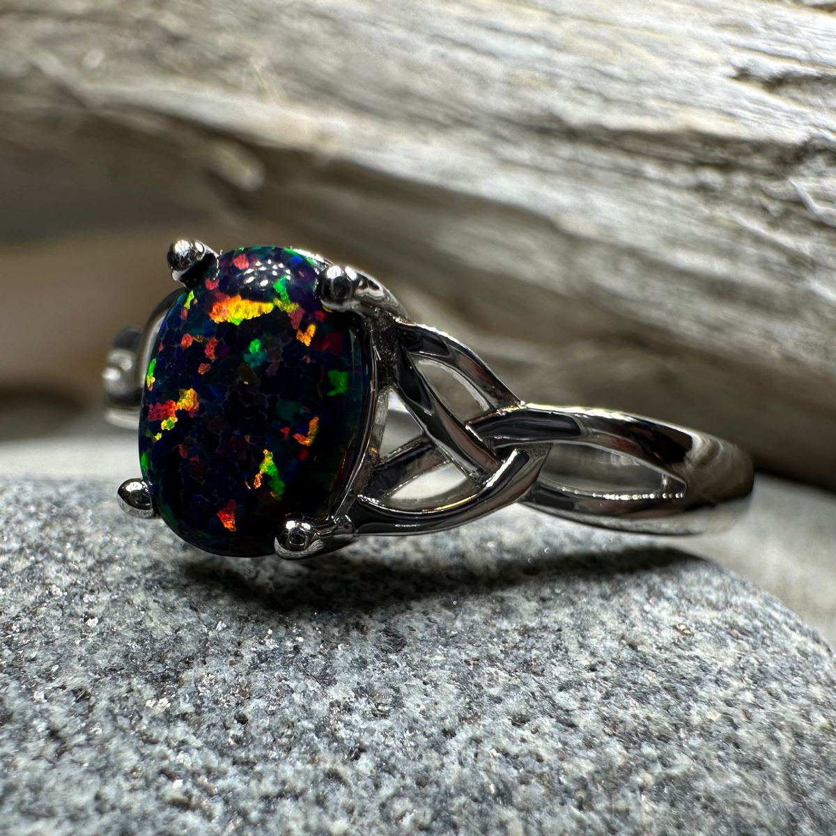 Celtic Magic Celtic Black Opal Ring | Ring | Wiccan Center