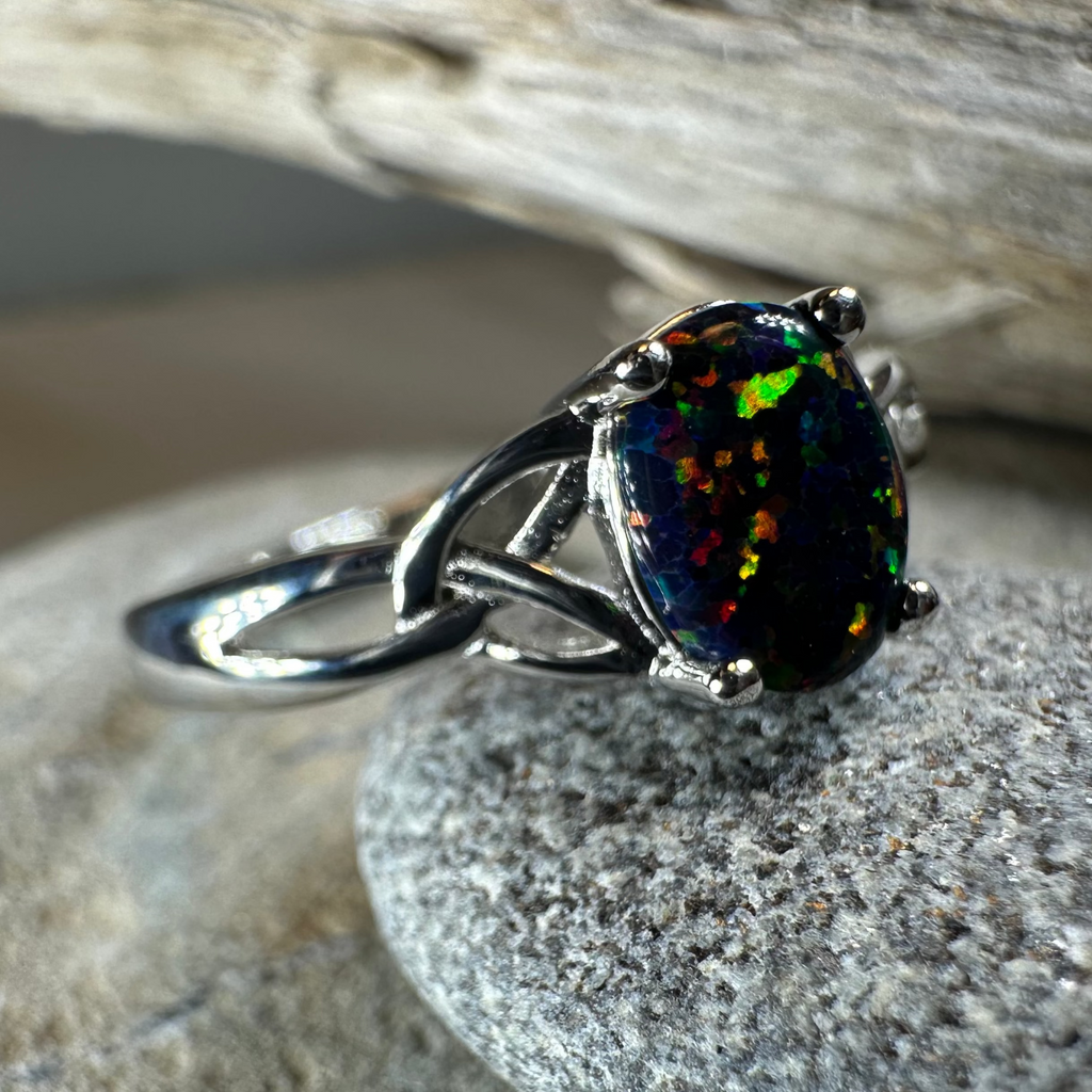 Celtic Magic Celtic Black Opal Ring | Ring | Wiccan Center