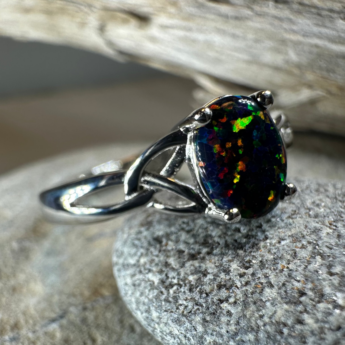 Celtic Magic Celtic Black Opal Ring | Ring | Wiccan Center