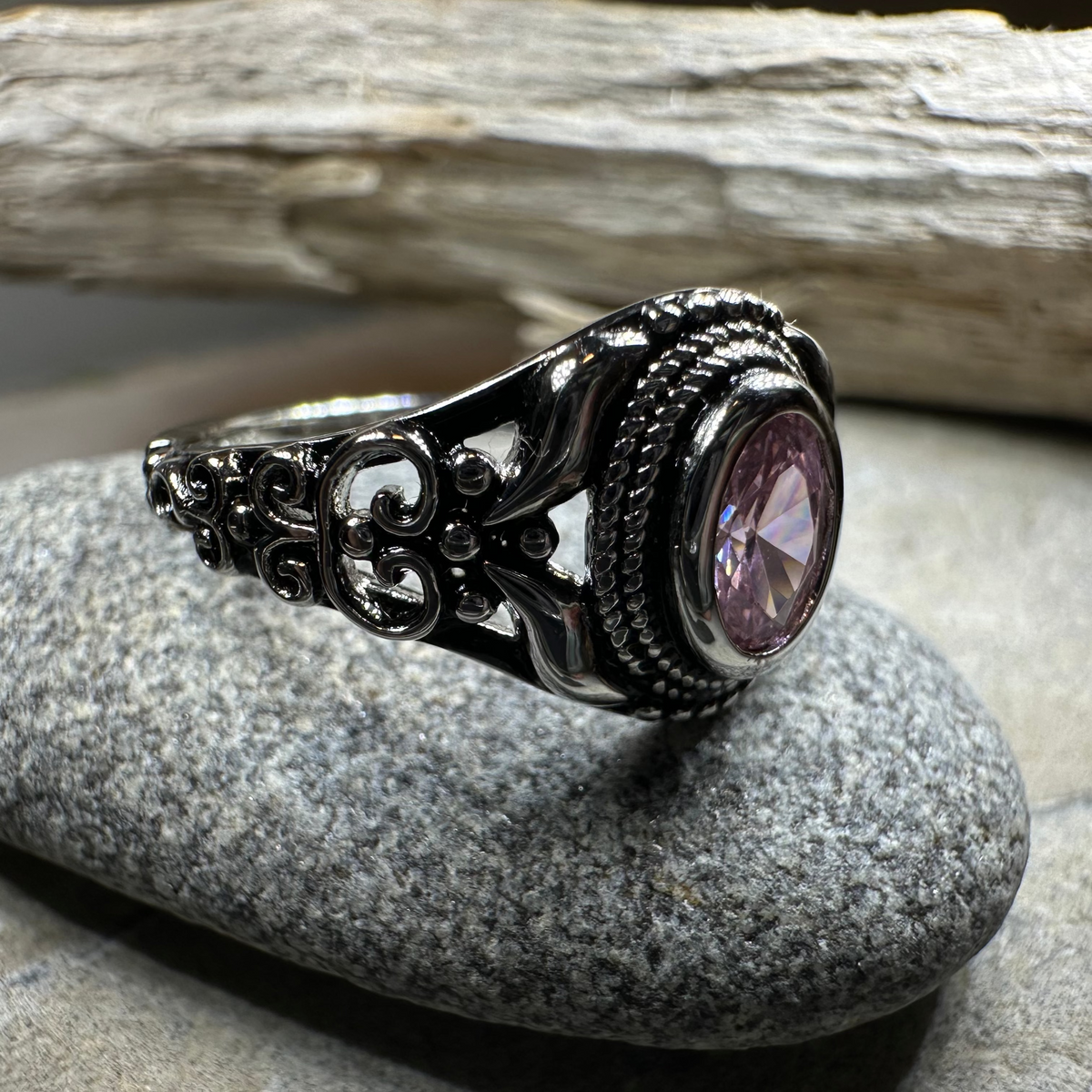 Romantic Celtic Knot Ring in Sterling Silver