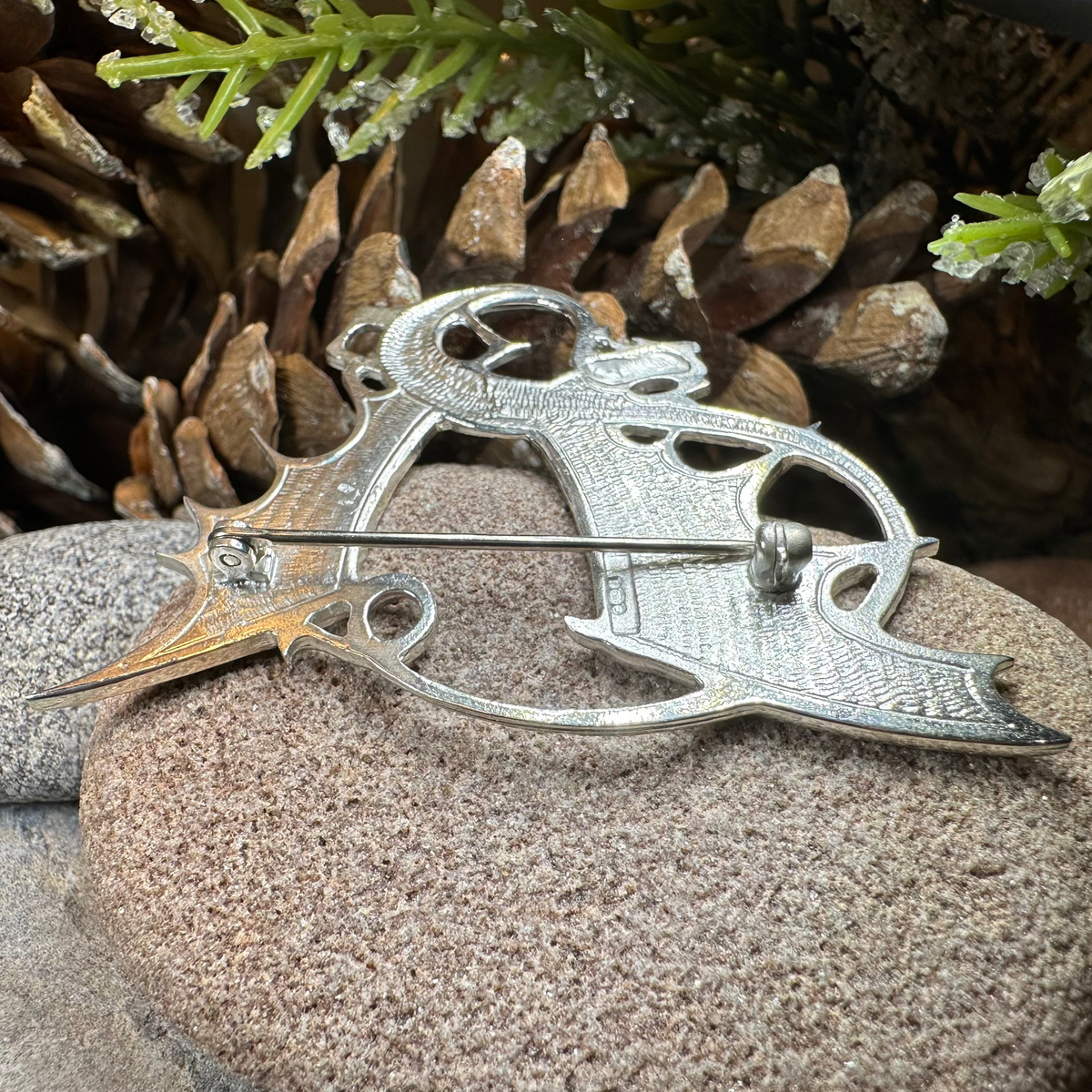Meadowdancer Sterling Silver Dragon Brooch - Handmade in Scotland | Brooch | Wiccan Center
