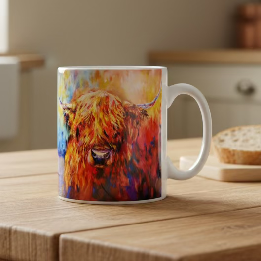 Rainbow Highland Cow Mug | Gifts | Wiccan Center