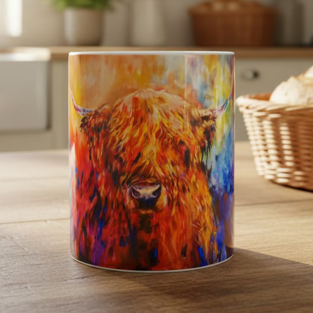Rainbow Highland Cow Mug | Gifts | Wiccan Center