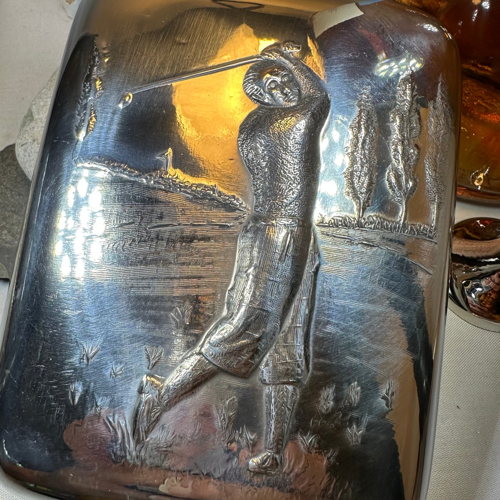 Scottish Golfer Pewter Hip Flask - Handmade in England | Gifts | Wiccan Center