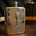 Scottish Golfer Pewter Hip Flask - Handmade in England | Gifts | Wiccan Center