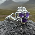 Eternity Amethyst Irish Claddagh Ring in Sterling Silver