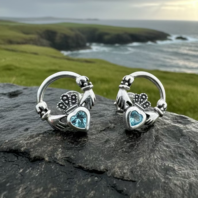 Cheerful Irish Claddagh Earrings