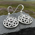 Ariadne Trinity Knot Garnet Earrings in Sterling Silver | Dangle Earrings | Wiccan Center