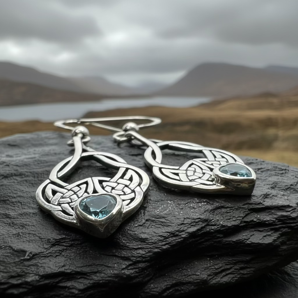 Heart Celtic Knot Earrings | Dangle Earrings | Wiccan Center
