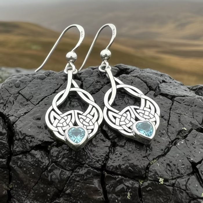 Heart Celtic Knot Earrings | Dangle Earrings | Wiccan Center