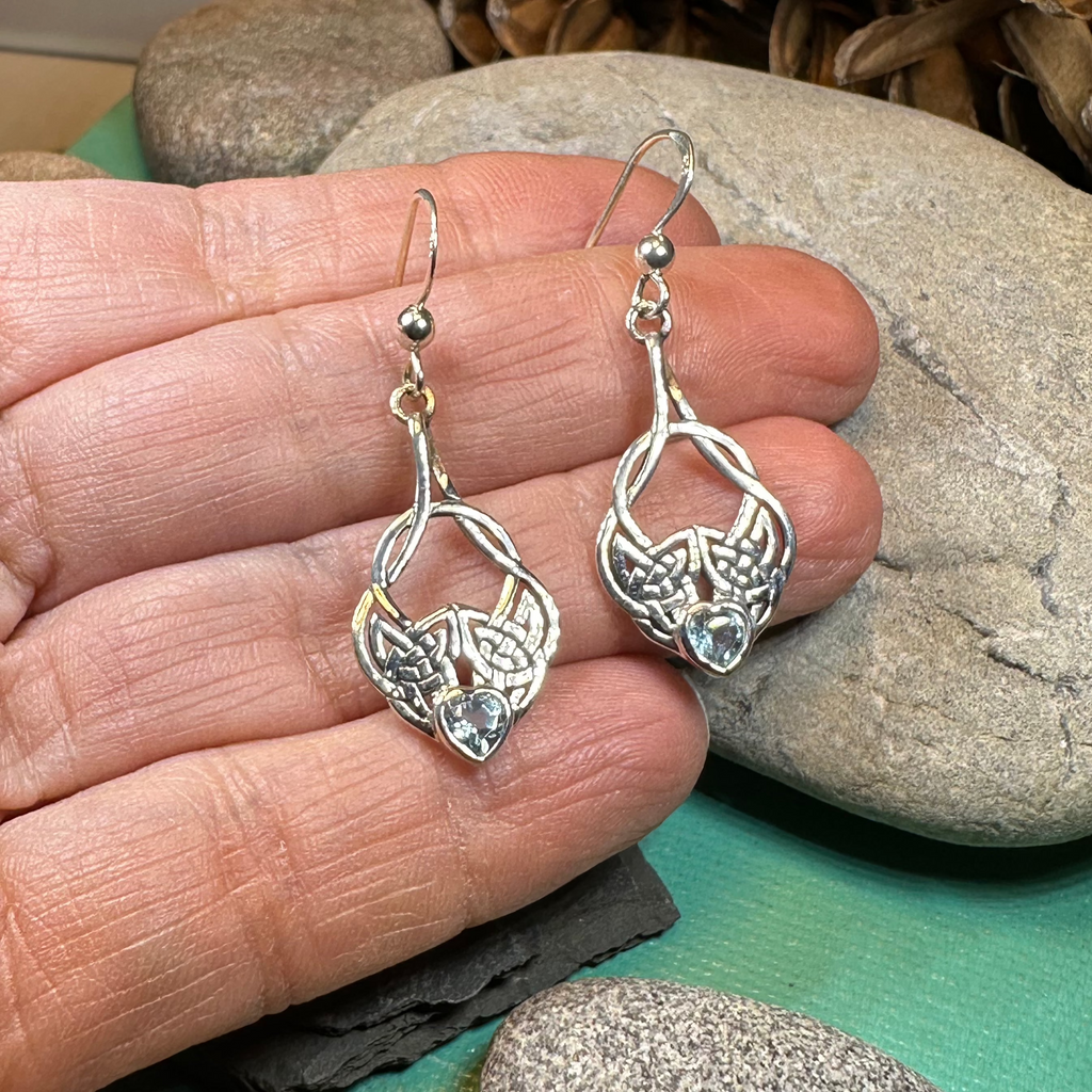 Heart Celtic Knot Earrings | Dangle Earrings | Wiccan Center