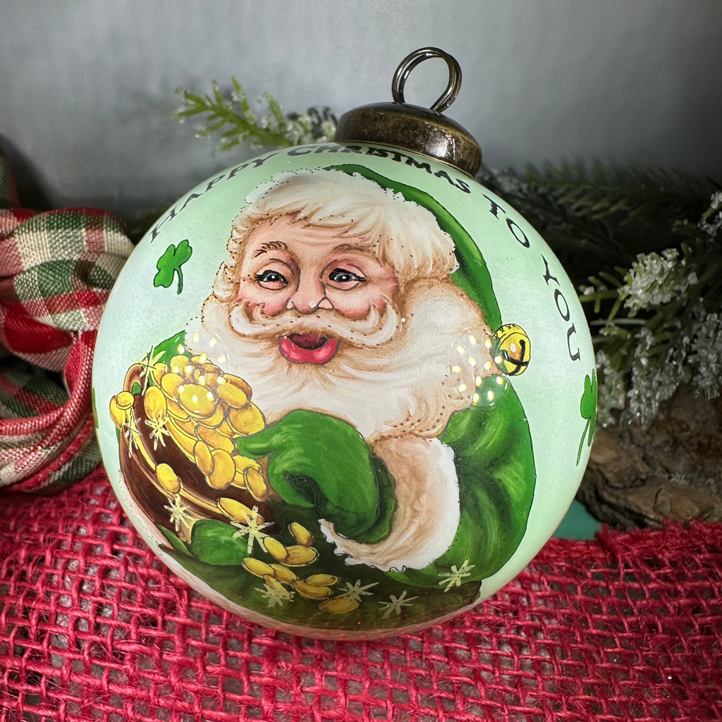 Happy Christmas Irish Santa Ornament - Handmade | Gifts | Wiccan Center