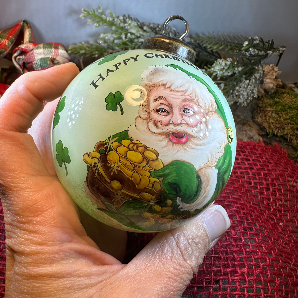 Happy Christmas Irish Santa Ornament - Handmade | Gifts | Wiccan Center