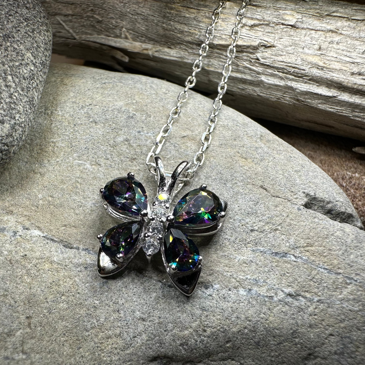Mystic Topaz Butterfly Necklace | Pendant | Wiccan Center