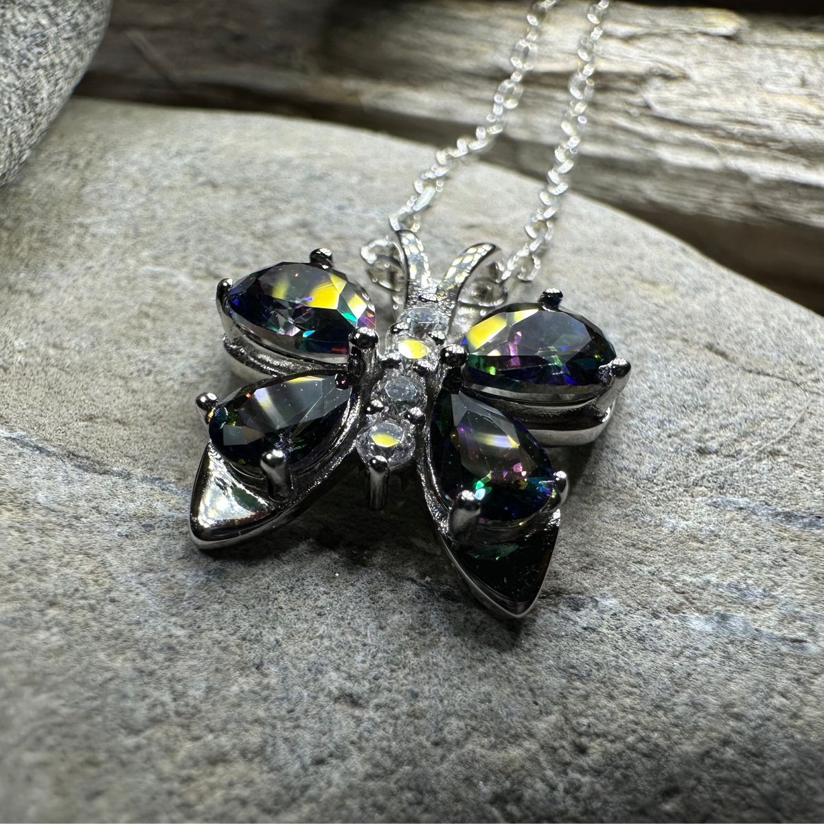 Mystic Topaz Butterfly Necklace | Pendant | Wiccan Center