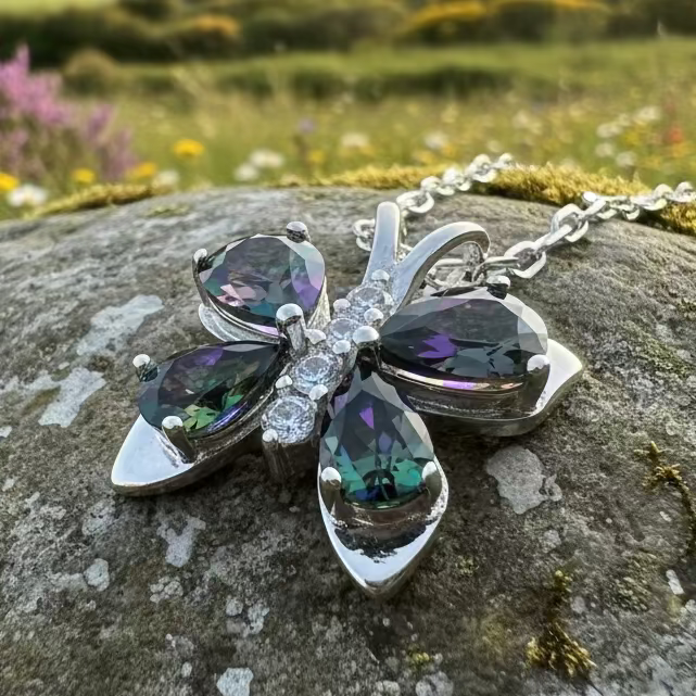 Mystic Topaz Butterfly Necklace | Pendant | Wiccan Center
