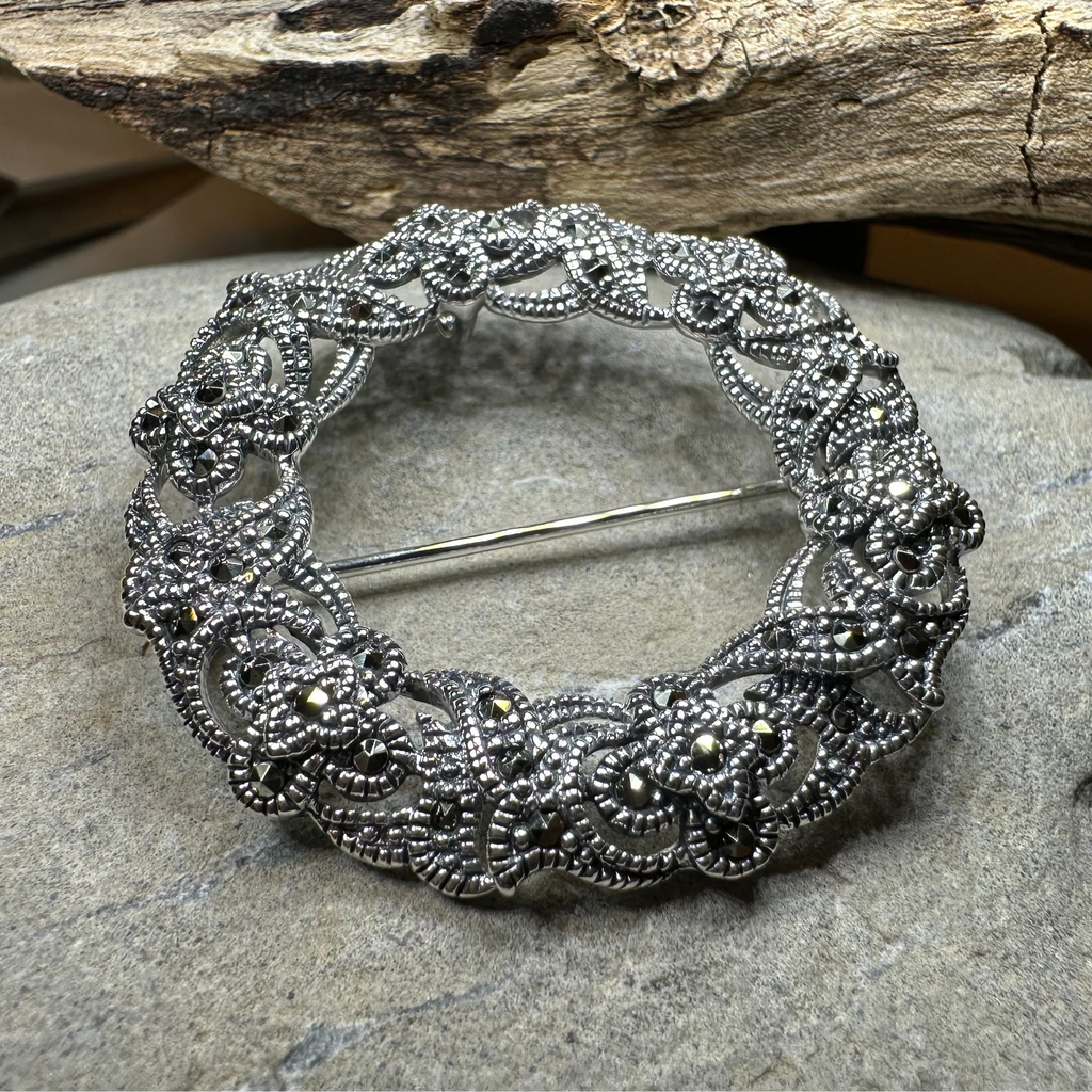 Loch Marcasite Celtic Knot Brooch in Sterling Silver | Brooch | Wiccan Center